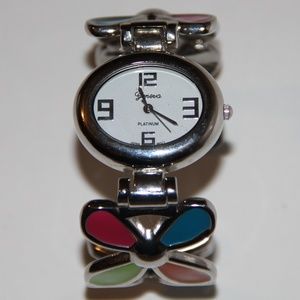 Girl's Flower Cuff Watch